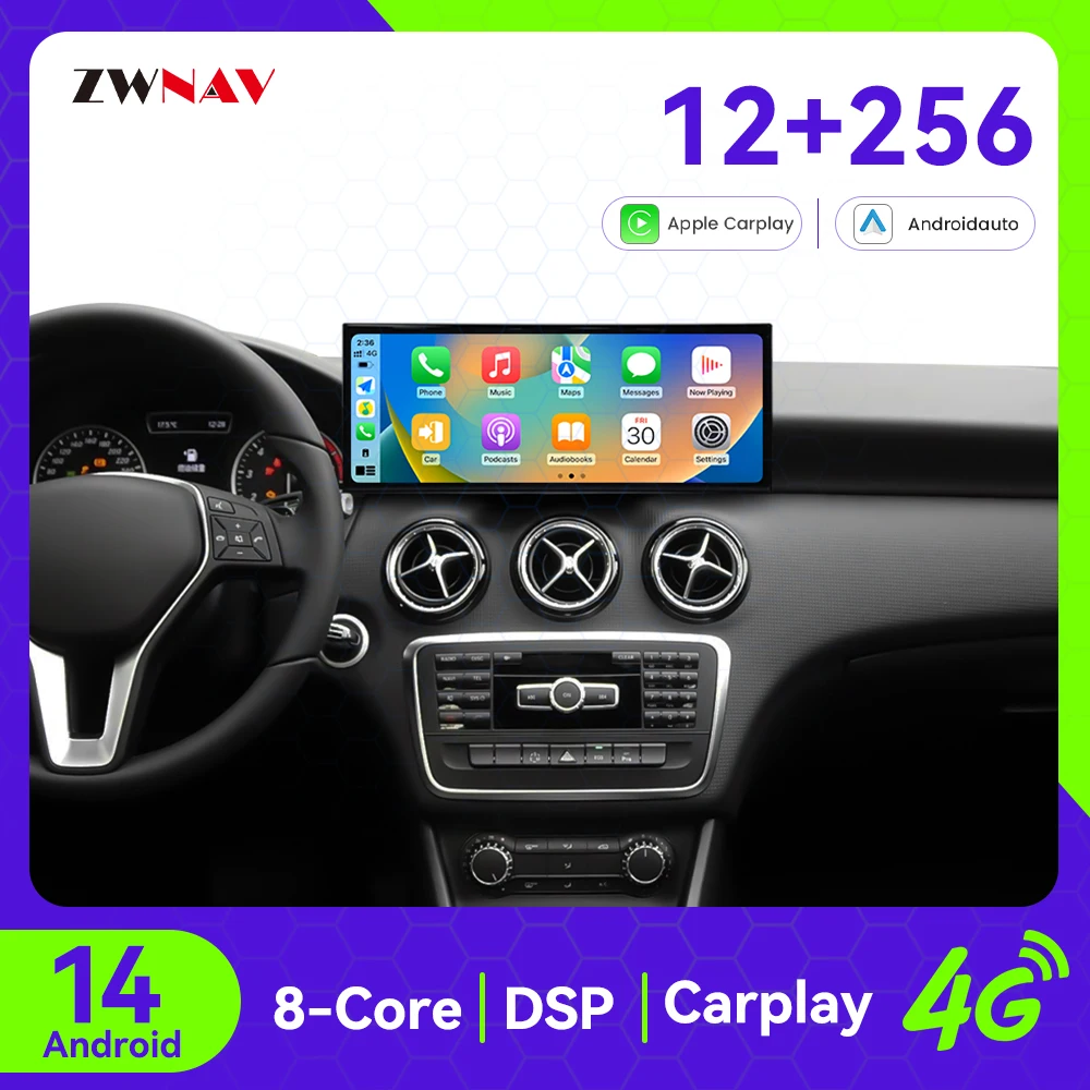 15.8'' Qualcomm Android 14 Car Radio For Mercedes A/GLA X156 2013-2015 NGT4.5 Carplay Stereo Media Multimedia Player Unit