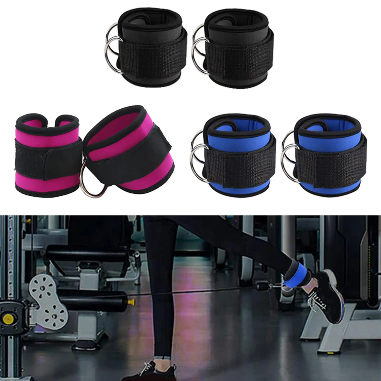 1 Pair Exercise Ankle , Squat Leg Extensions Support Weight Lifting Ankle Bands for Men Women