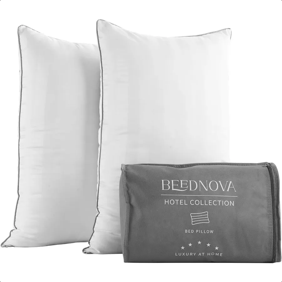 

Hotel Collection Fluffy Bed Pillows King Size Set of 2 Down Alternative PillowBest Soft Pillows for SleepingPillows for SideBac