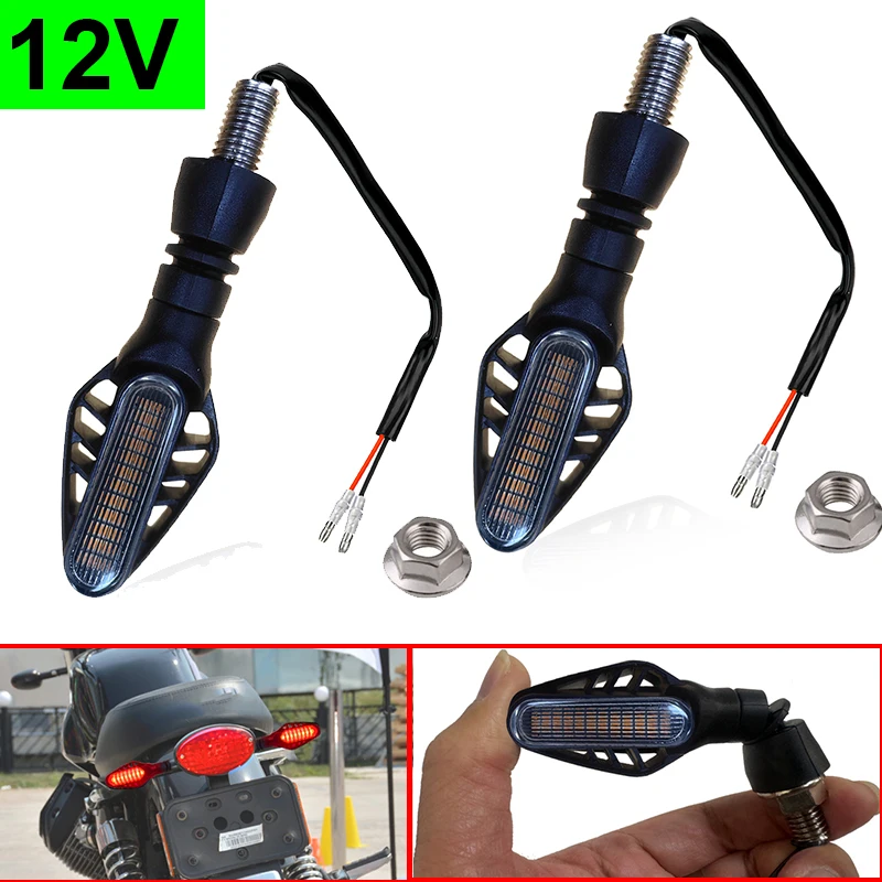 

Universal LED Motorcycle Directional Indicators Turn Signal Lights Warning DRL Blinker Moto Tail Brake Lamp Flowing Water Lamp