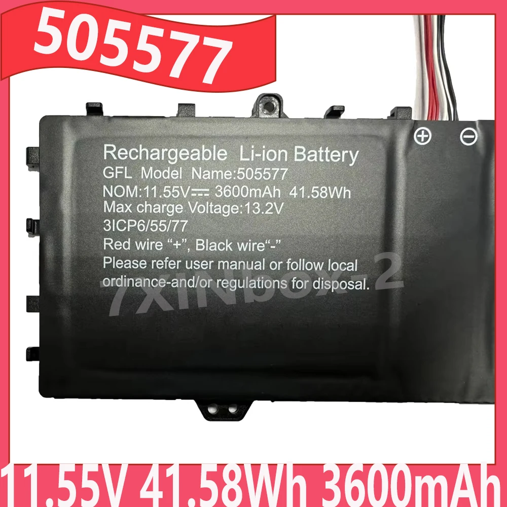 

For 505577 3ICP6/55/77 Laptop Battery 11.55V 3600mAh 41.58Wh 10 holes 7 wires