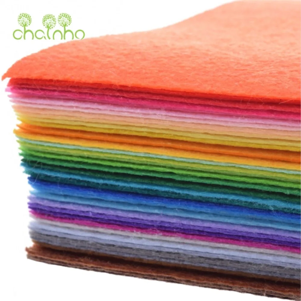 Chainho,Non-Woven Fabric,1mm Thickness,Polyester Felt Of Home Decoration Pattern Bundle For Sewing Dolls Crafts,40pcs,20x30cm