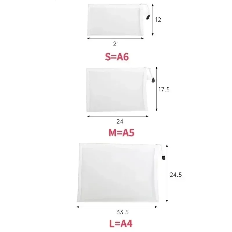 1-3PCS Mesh Zipper File Bag Waterproof Moisture-proof Zipper Folder Toy Storage Bag Storage Tools Cosmetic Organization Bags