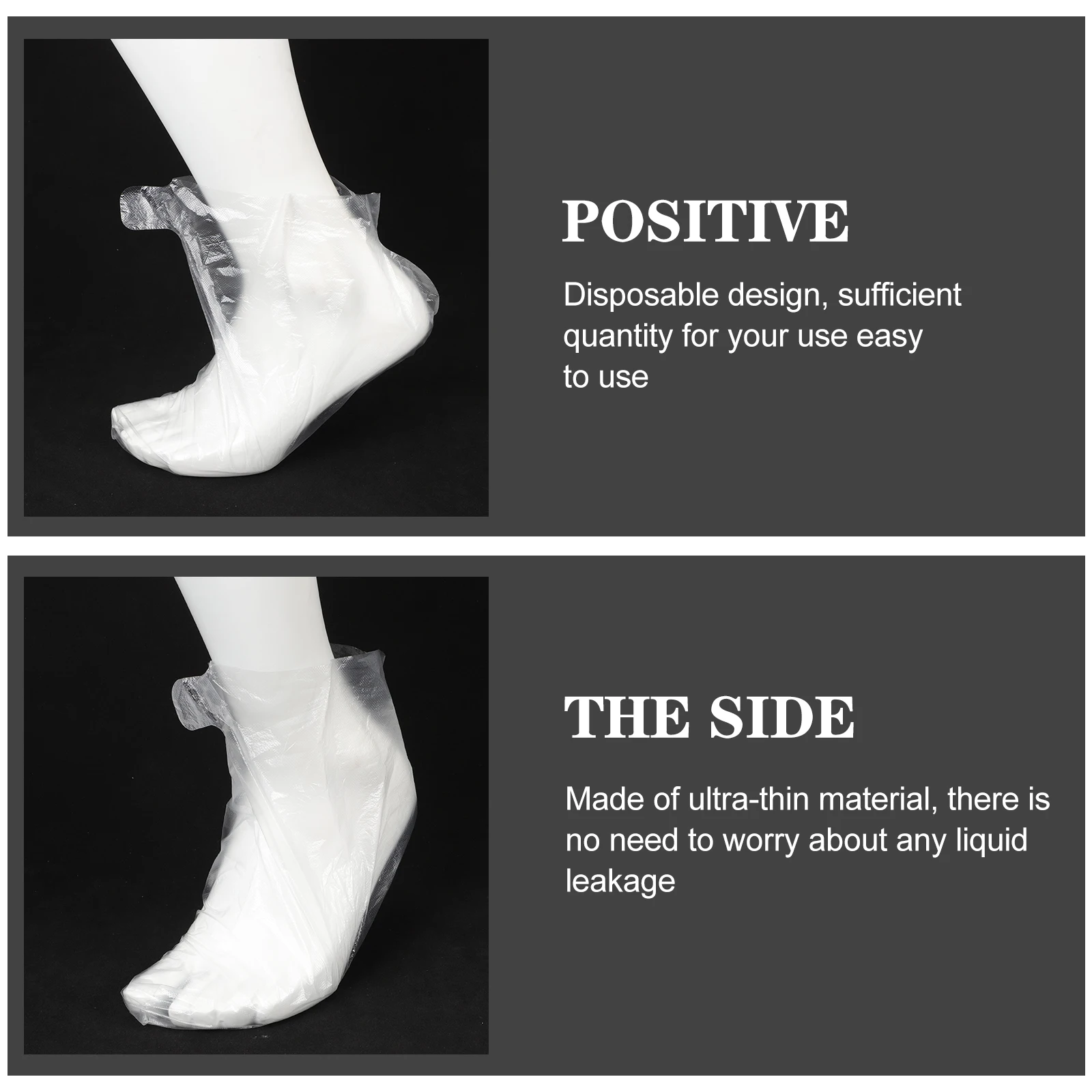 

200pcs Disposable Foot Covers Transparent Membrane Socks Shoe Bags Protector Spa Pedicure Slippers Feet Care Travel Home Hotel