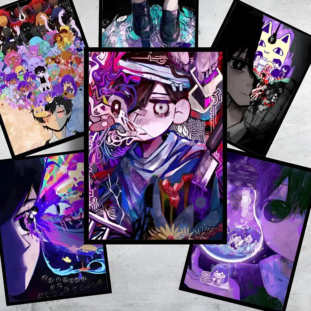 

O-Omori Game Poster Stickers HD Painting Self-Adhesive Art for Bedroom Living Room Home Decor Modern Wall Decals Gift