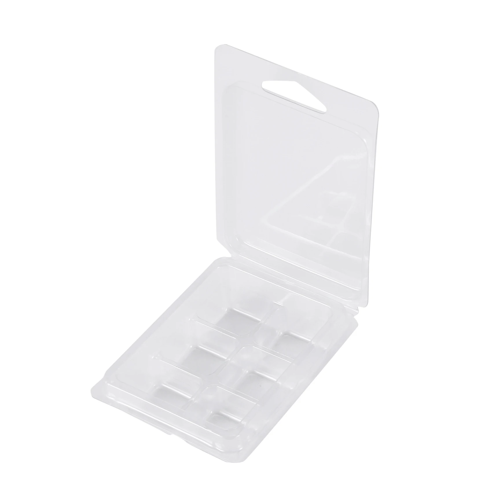 100 Packs Wax Melt Clamshells Molds Square 6 Cavity Clear Plastic Cube Tray for Candle-Making & Soap