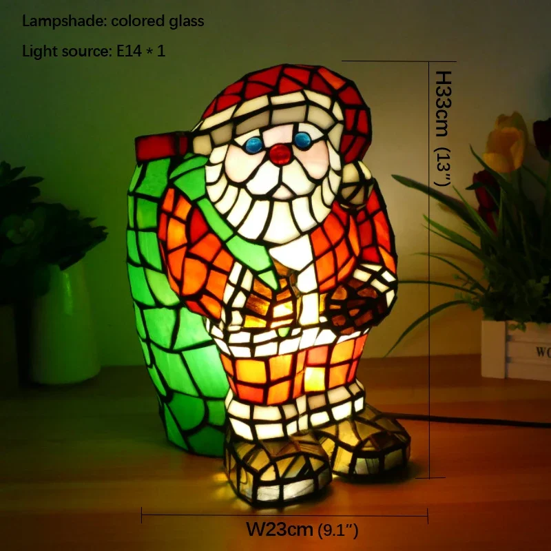 KARLOS  Tiffany Animal Table Lamp Art Living Room Bedroom Children's room Homestay Stained Glass Decoration Desk Lamp