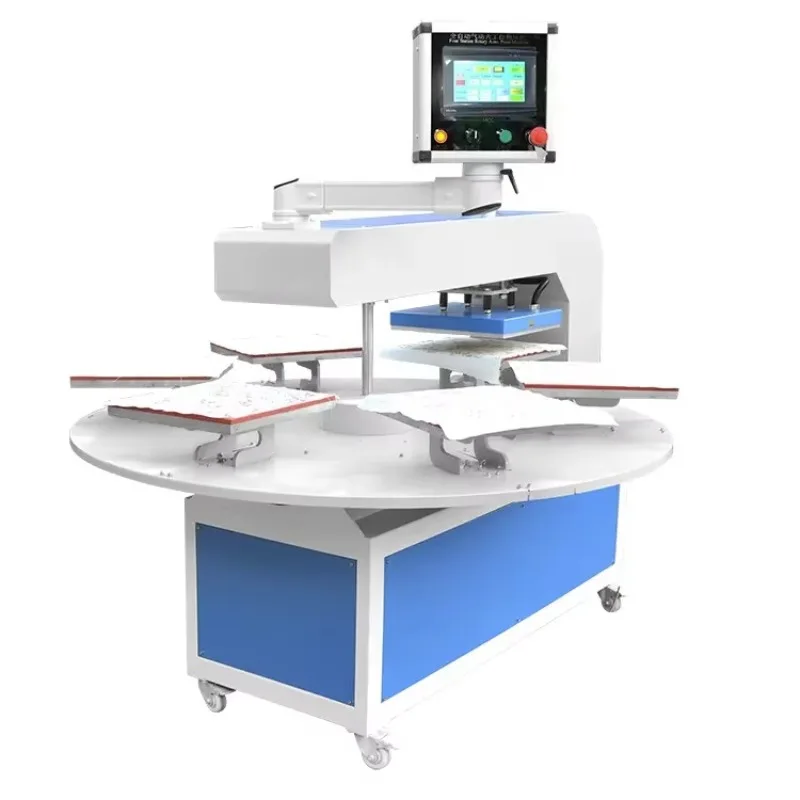 Commercial Automatic New 6 Station Hydraulic Flatbed Heat Transfer Press Machine GS-QD6 0-300C 50x60cm Garment Sublimation