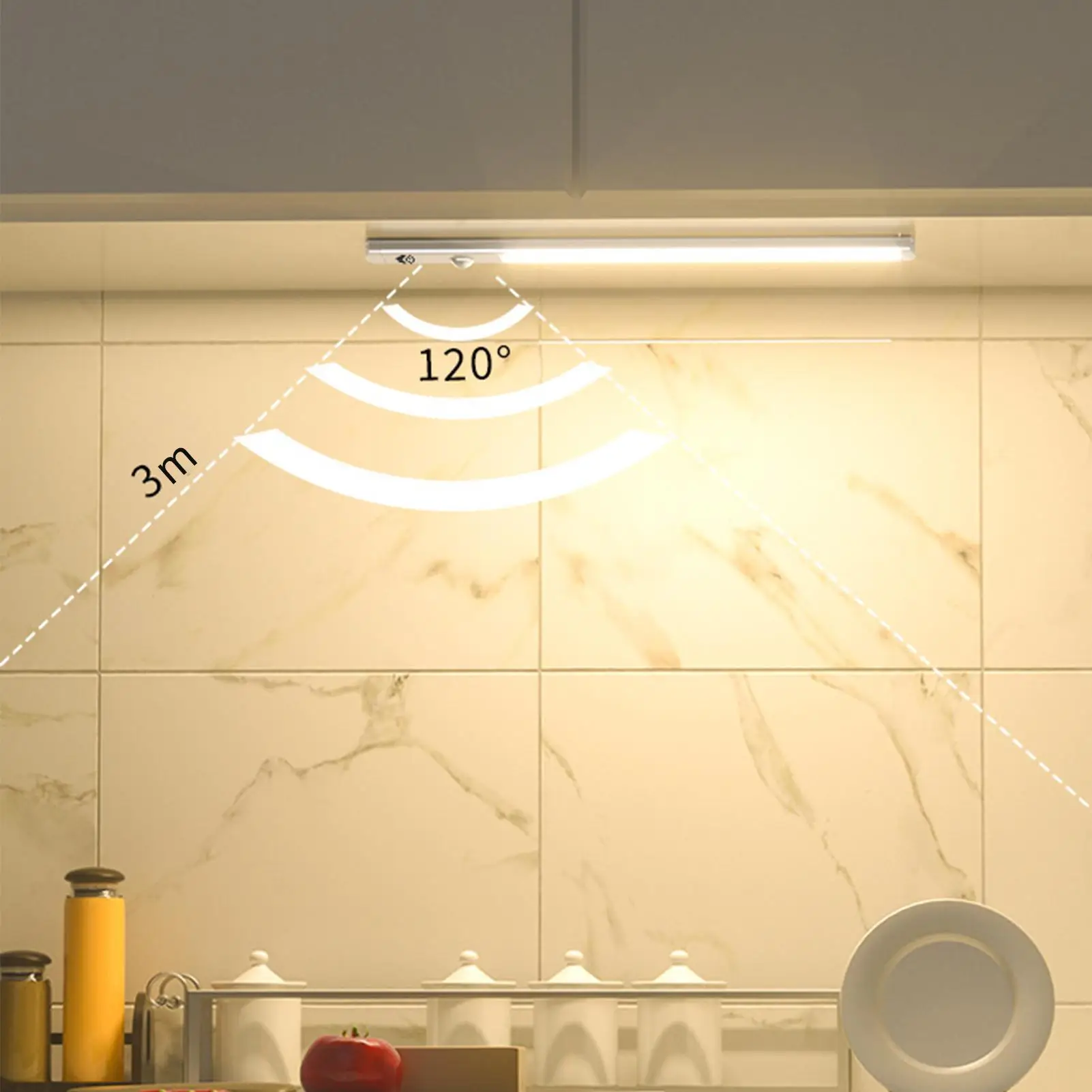 

Under Cabinet Lighting Wireless Night Light Bar Motion Sensor Rechargeable Magnetic Lamp Strip for Shelf Hallway Kitchen Wall