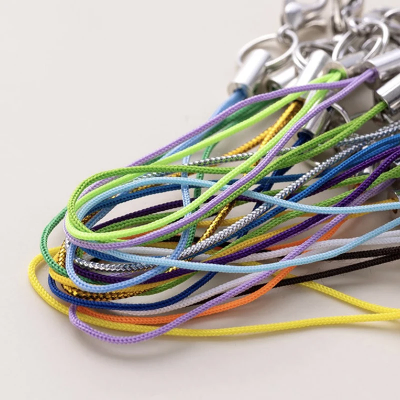 50Pcs Trendy Mobile Phone Strap Convenient Mobile Phone Lanyard With Carabiner Multicolor Polyester Lanyard For DIY Keyring - náhled 3