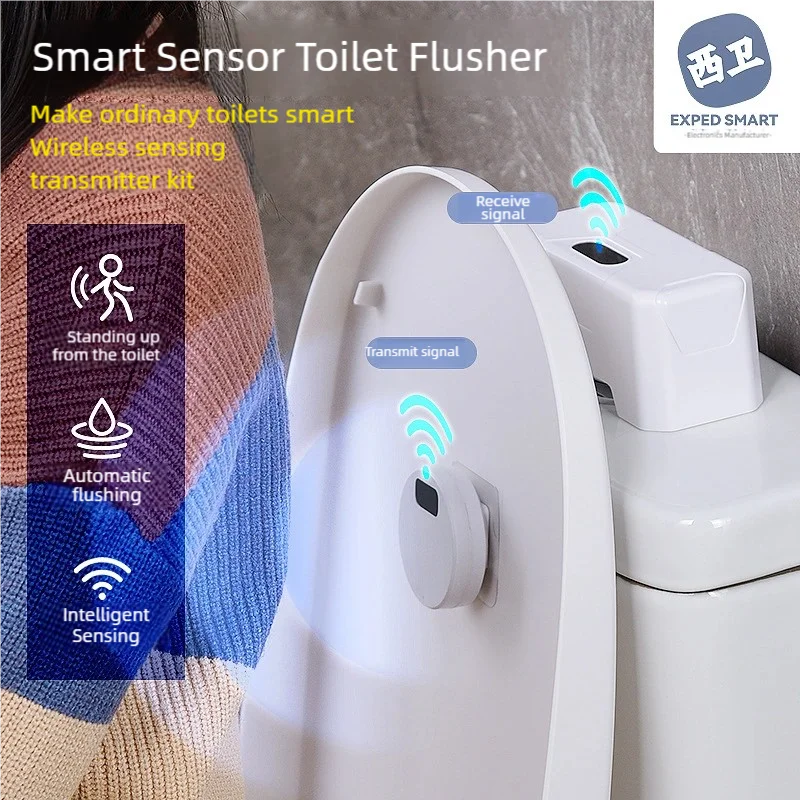 

Auto Toilet Flush Sensing Flushers Splash-proof Wireless Intelligent Public Toilets Touchless Auto Flush Wc Exhaust Valve System