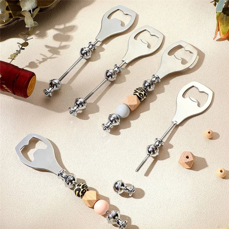 

A01F-Reusable Beaded Bottle Opener Decorative Bead Wine Opener For Bartender DIY Beaded Bottle Opener Durable Easy To Use