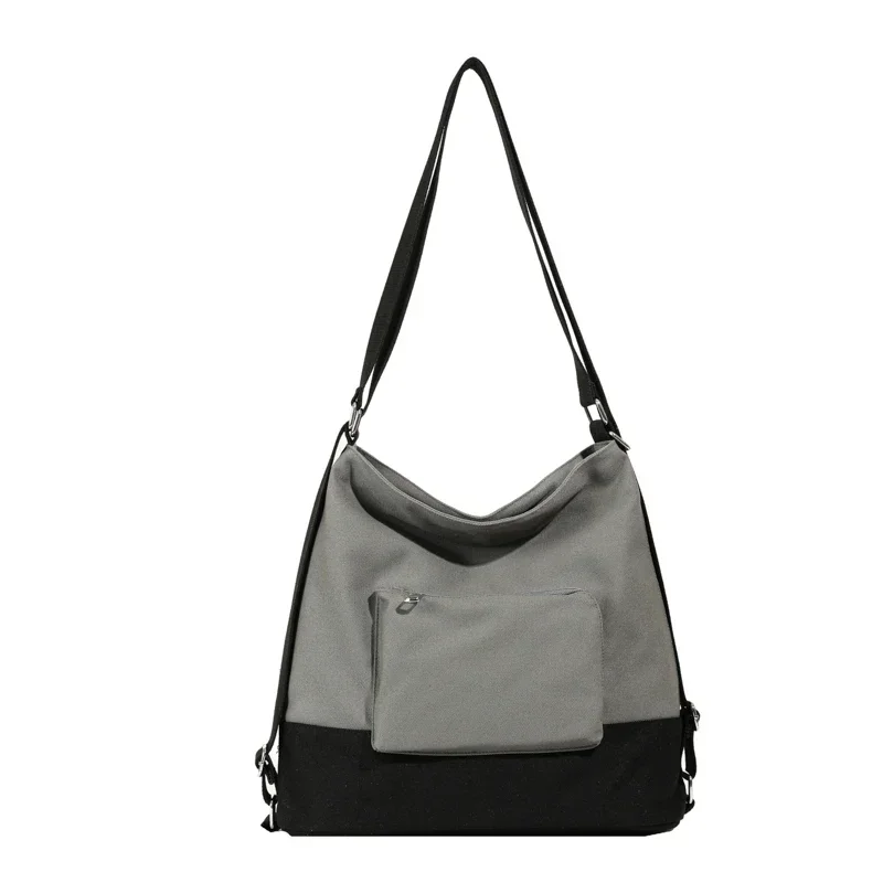 

Simple Patchwork Zipper Canvas Shoulder Bags Large Capacity Durable Casual Backpack for Women 2025 High Quality Tote on Sale
