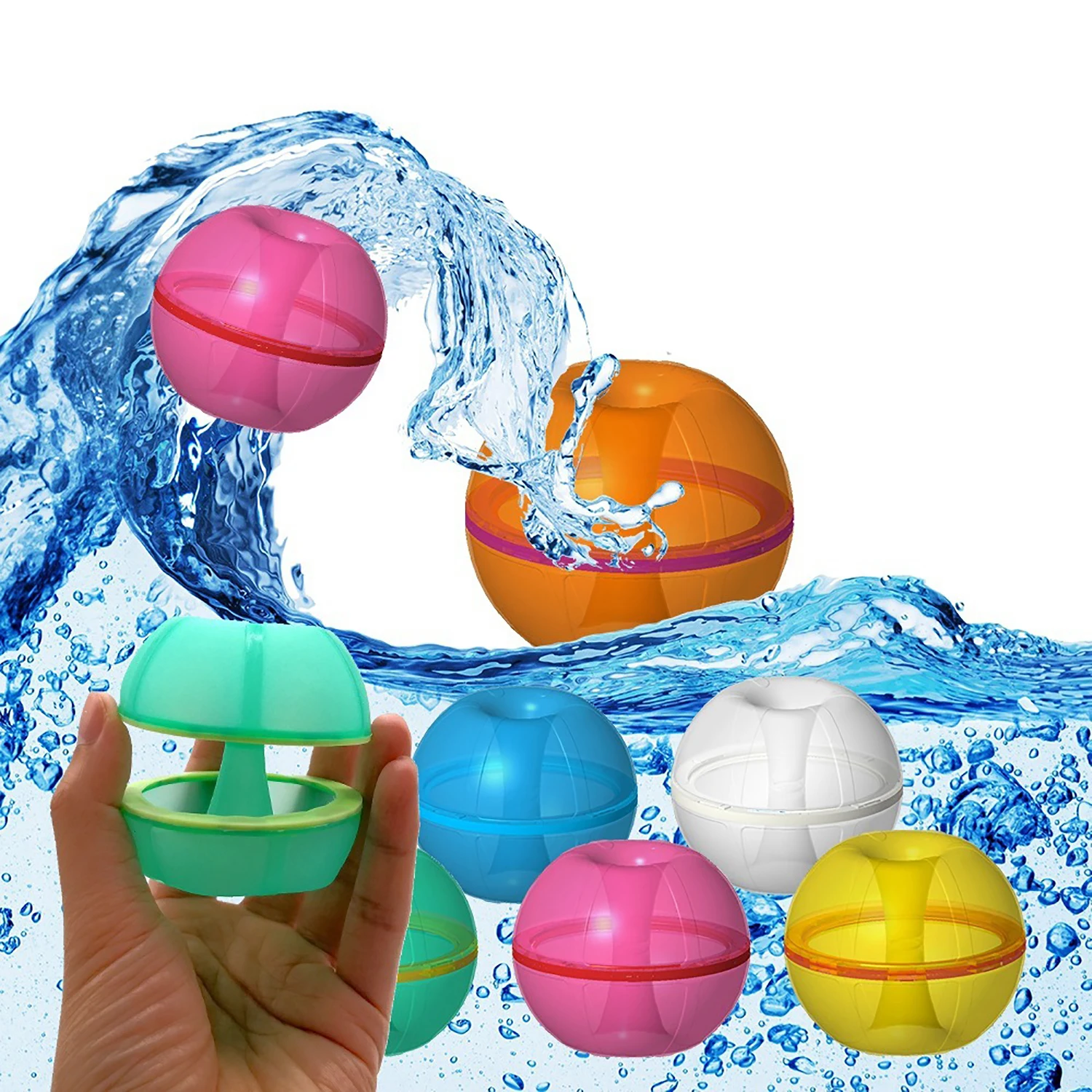 

Magnetic one-piece reusable silicone water ball, quick water filling, multi person interactive water play, random color