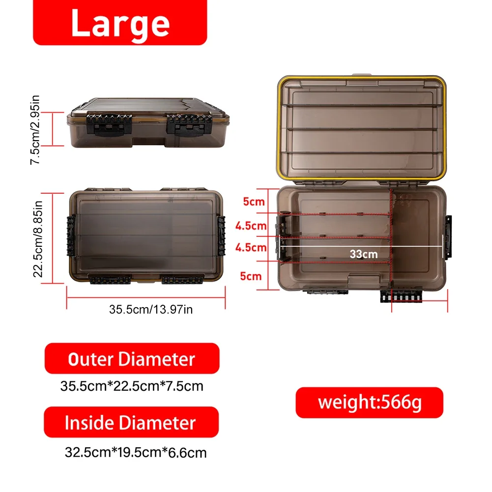 Caixa de equipamento de pesca caso gancho de peixe grande capacidade portátil caixa de isca de pesca à prova dwaterproof água acessórios de engrenagem de pesca