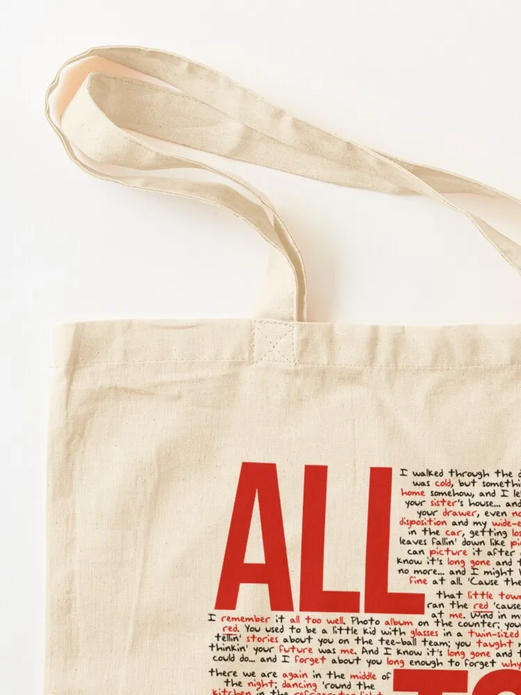 All Too Well (all lyrics) in White Tote Bag tote bag men eco pack Shopping bags canvas bags