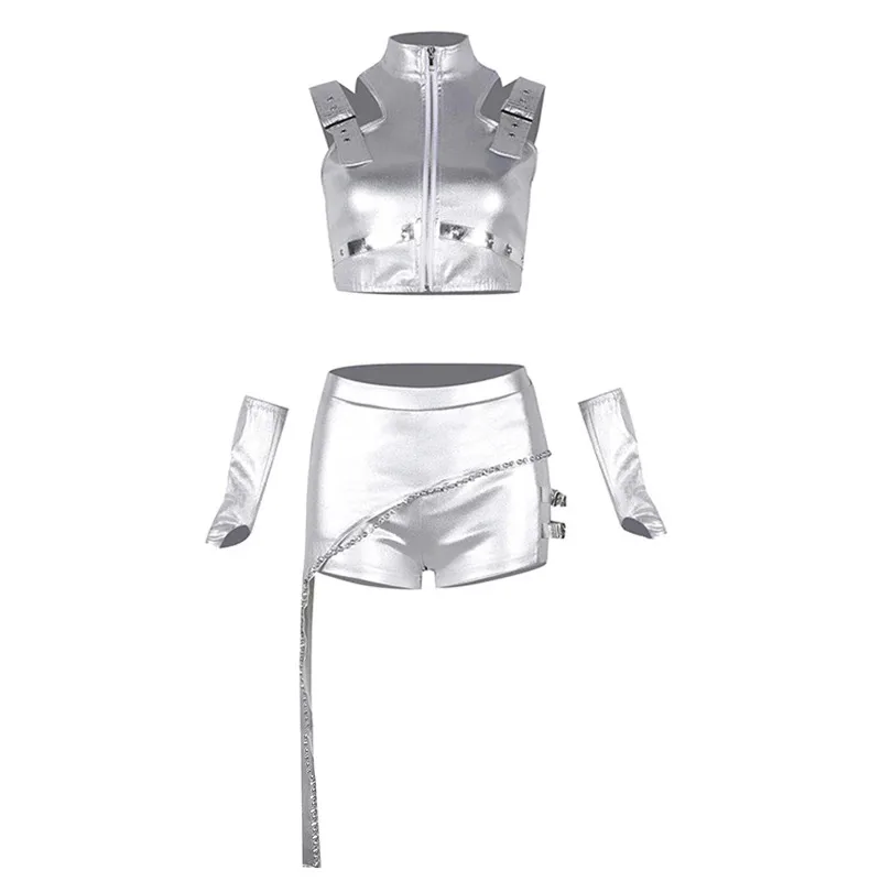 ชุดเต้นรำแจ๊สลูกไม้สีขาวเซ็กซี่สำหรับผู้หญิง DY20 ชุดฮิปฮอปสไตล์เกาหลีสำหรับนักร้อง ชุดแสดงบนเวที ชุดดีเจ ดีเอส เรฟ ชุดเต้นรำแจ๊ส