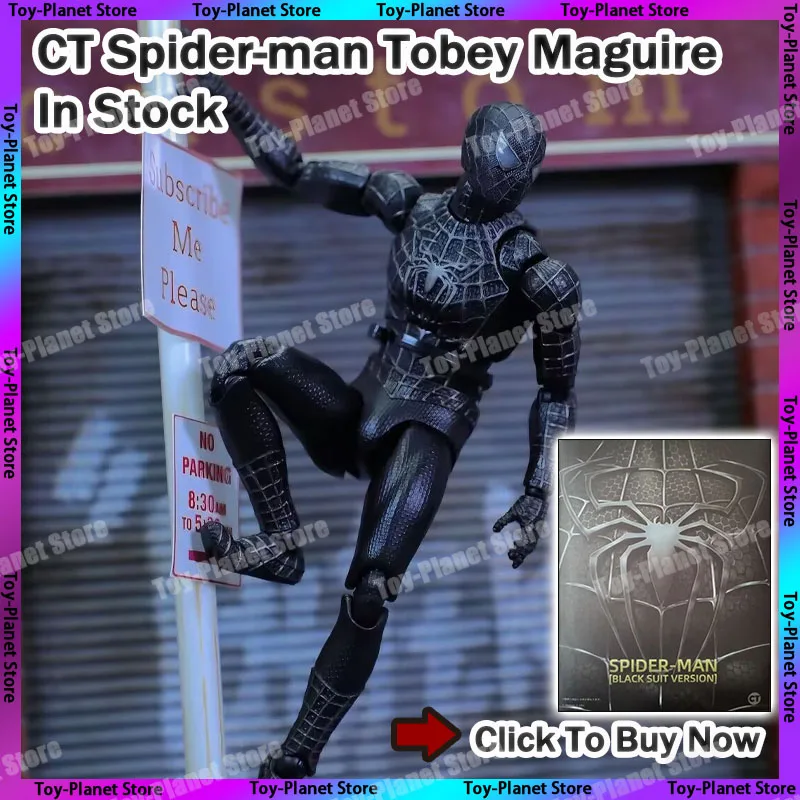 

In Stock Brand New CT Spider-Man 2099 Black Suit Figure Tobey Maguire Version Joints Movable Superhero PVC Collectibles