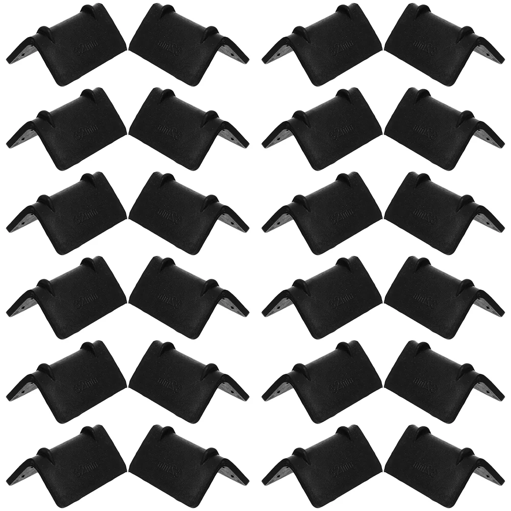 

100pcs Black L-shaped 25mm Thick Plastic Corner Protectors for Shipping Box Packaging with Furniture Moving
