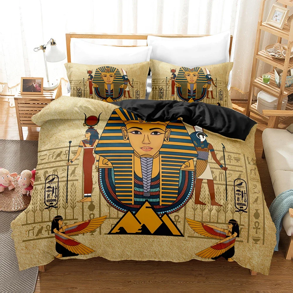 

Pharaoh of Egypt Bedding Set 3D Digital Printing Duvet Cover Set (No Core) Suitable for Bedroom Duvet Cover Set Sphinx Pattern