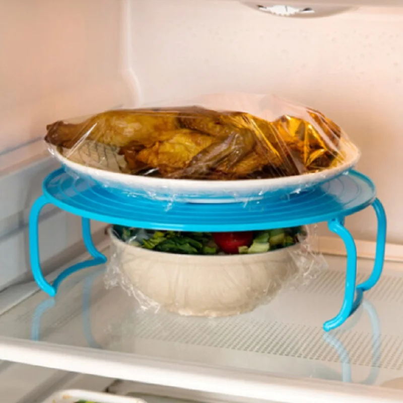 Microwave Plastic Stand Multifunctional Stacker Rack Kitchen Plate Shelf Mini Desk Heating Food Tray Cookware Inserts