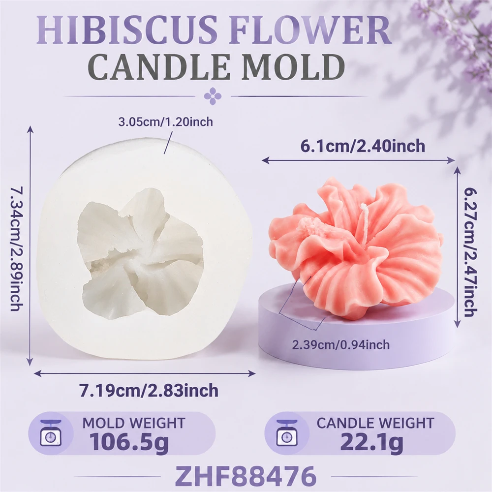 1/2개 히비스커스 꽃 양초 몰드 세트 3D 실리콘 꽃 - Soap Making Home 리뷰 및 가격