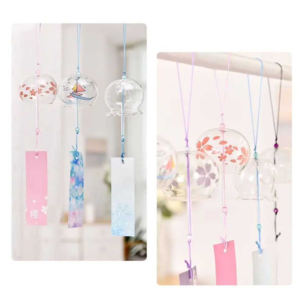 1PC Wind Bell Japan Wind Chimes Handmade Glass Furin Spa Kitchen Office Decor japanese room decor For Home Decoration Party