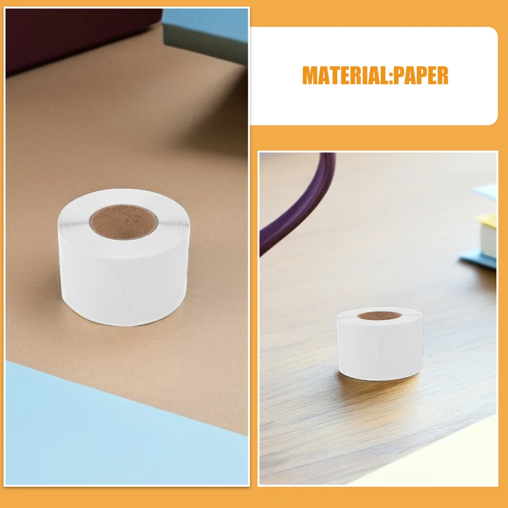 500 Etiquetas Adesivas Redondas Brancas para Selagem de Envelopes, Embalagens, Segurança, Codificação, Gestão de Inventário e Envio