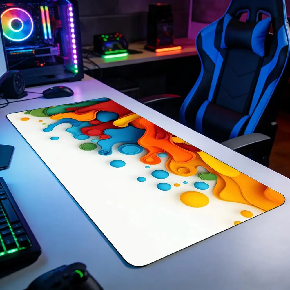 

Multicolor Large Mouse Pad XXL Desk Mat Big Gaming Mouse Mat Abstract Keyboard Mat With Lock Edge Office Non-slip Desk Pad