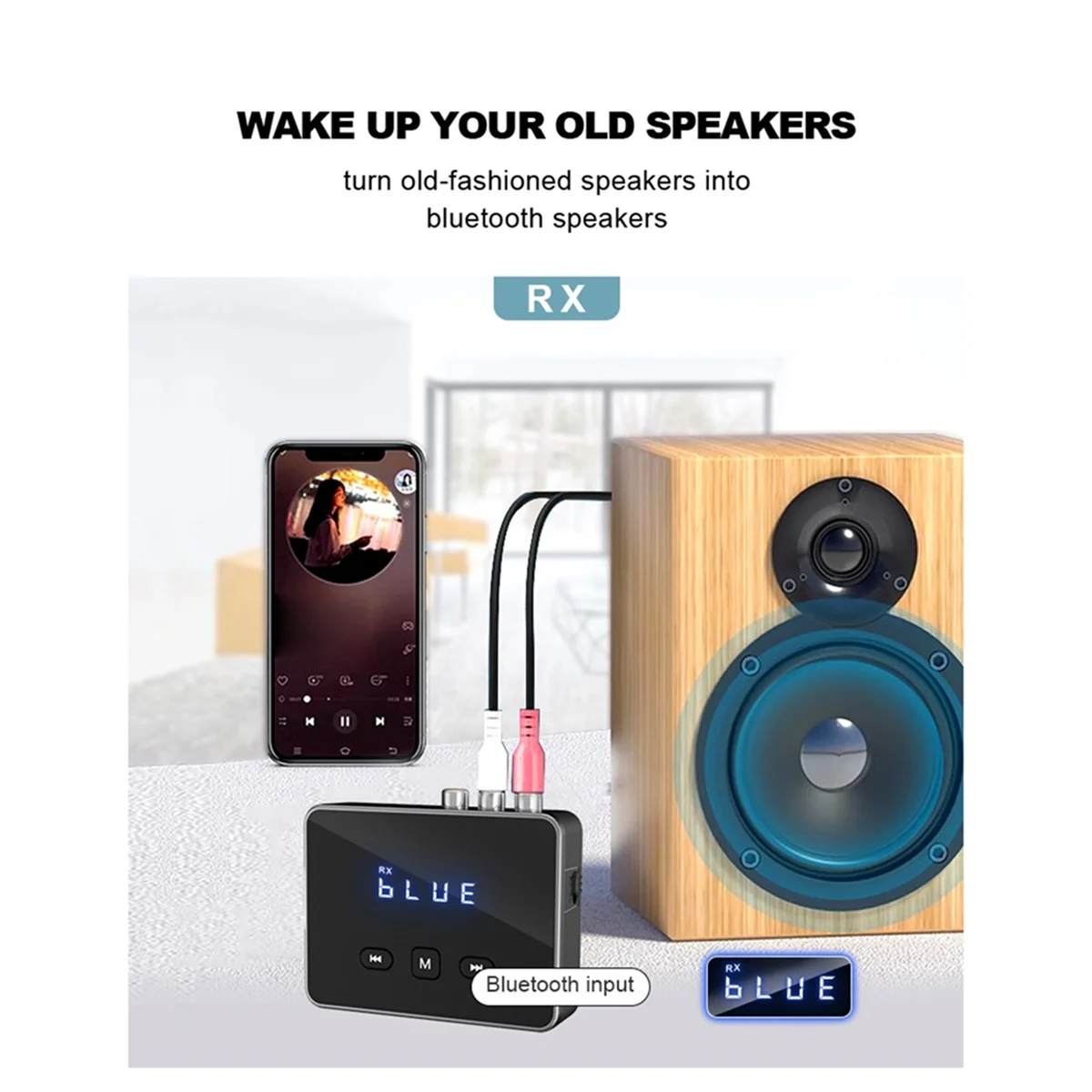 ABJG-新しい Bluetooth レシーバー 5.3 HD 3.5 ミリメートルジャック Aux ワイヤレスアダプタ音楽テレビカーオーディオ