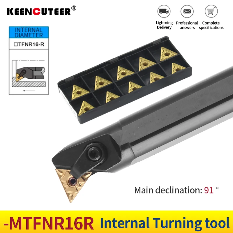 1pc S16Q-MTFNR16R S20R-MTFNR16R S25S-MTFNR16 Internal Turning Tool Holder TNMG16 Carbide Inserts Lathe Bar CNC Cutting Tools Set