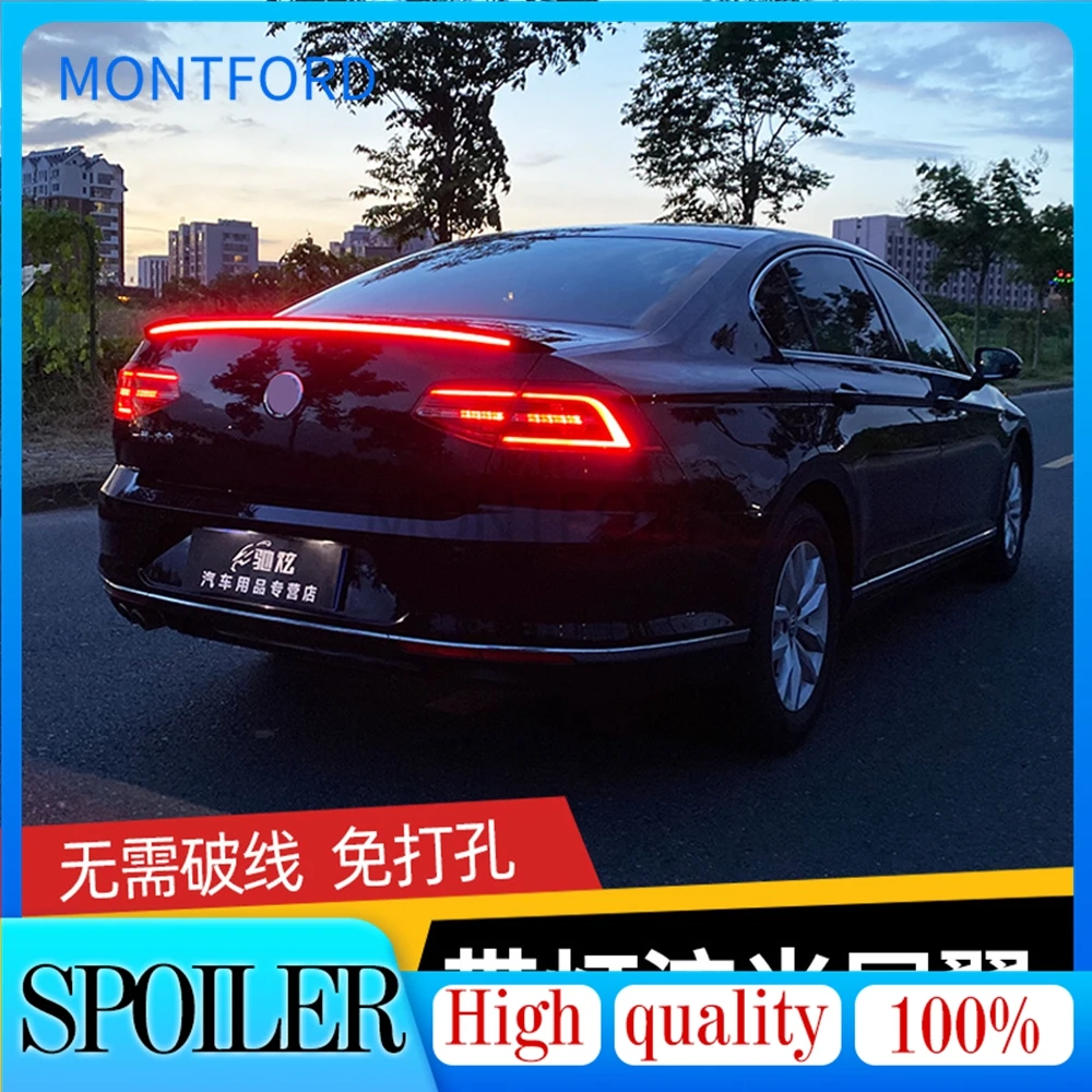 

For Volkswagen Passat B8 Spoiler 2017-2019 Passat B8 Spoiler RK ABS Material Car Rear Wing Primer Color Rear Spoiler