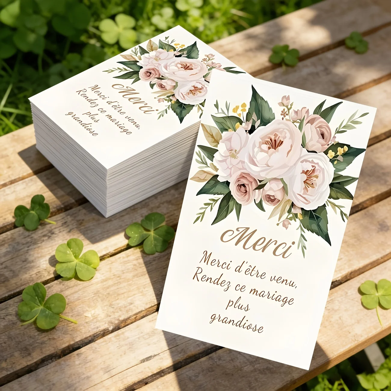50PCS Elegant Floral Thank-you Cards, Designed in Floral Style, Suitable for Thank-you Gifts, Romantic Gifts, Weddings, Etc