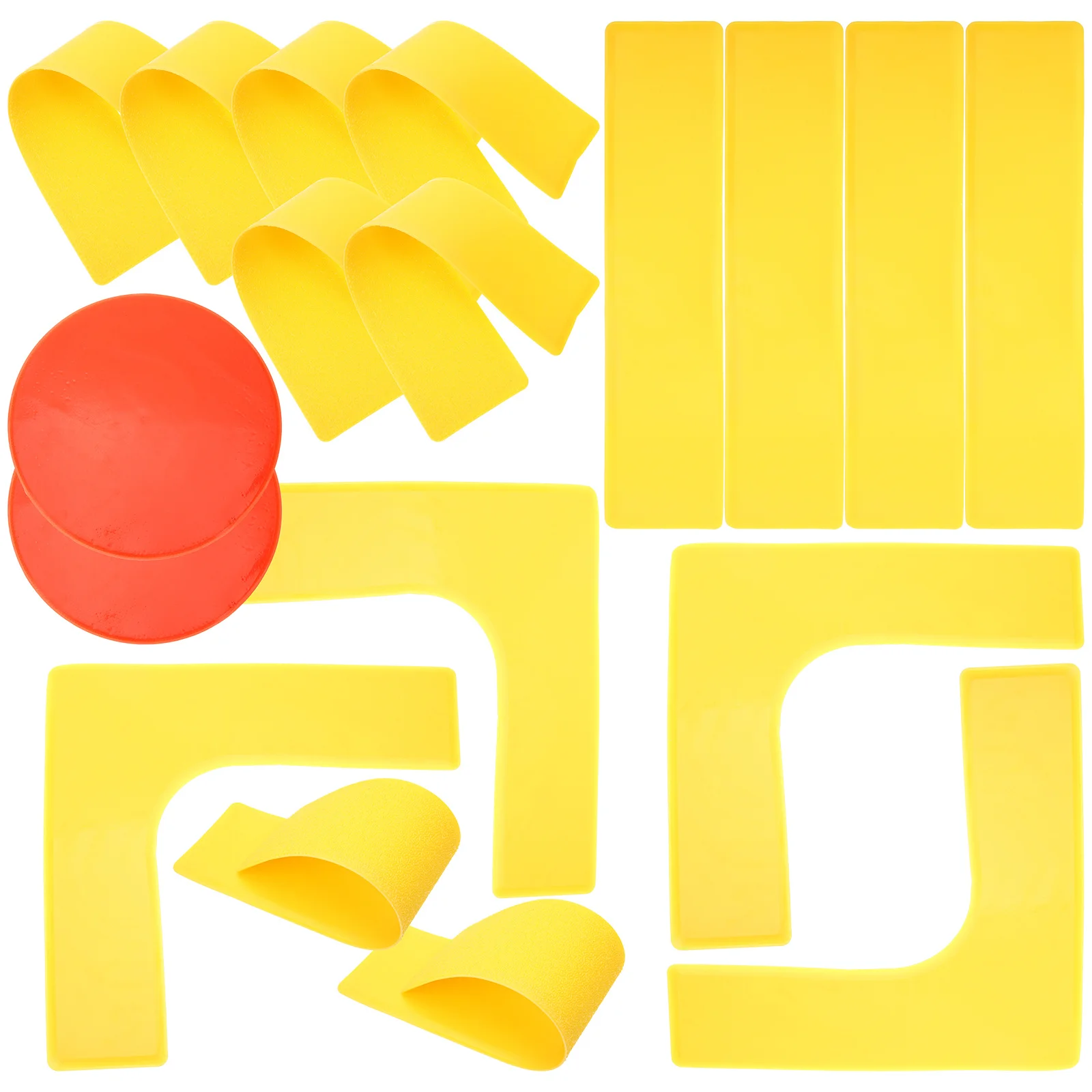 مجموعة واحدة من علامات بقعة الأرضية الرياضية المقاومة للتمزق وغير القابلة للانزلاق علامات مسطحة مستديرة لكرة القدم وكرة السلة والتدريب الرياضي