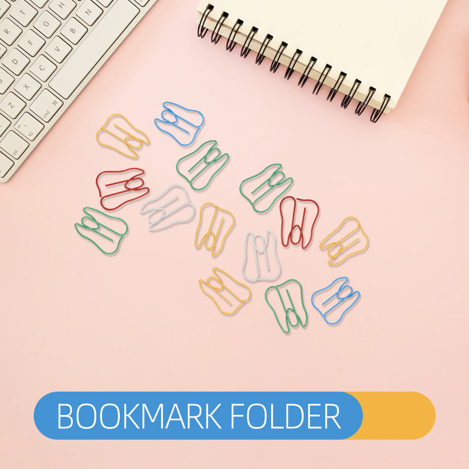 100Pcs Tooth Shaped Metal Paper Clips Creative Fun Clips for Office School Documents Bookmarks Paper Clip Holder