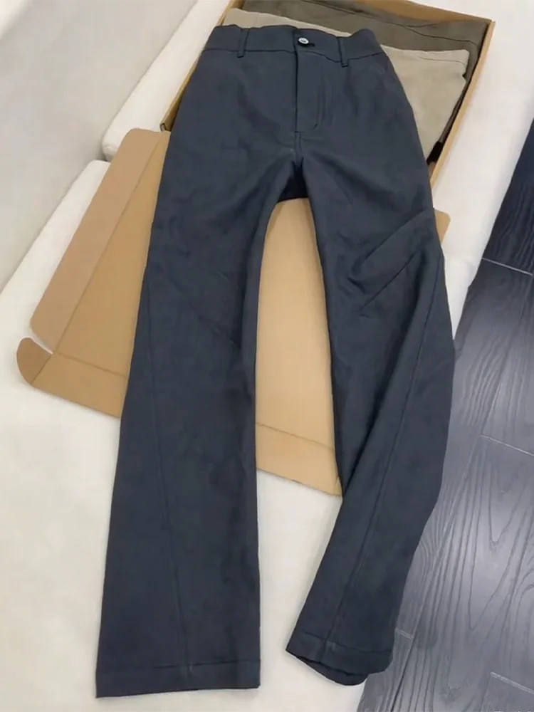 

American Sle Folded Paratrooper Work Pants Men's Autumn High Street Vibe Flared Narrow Version Slimming Knife Pants