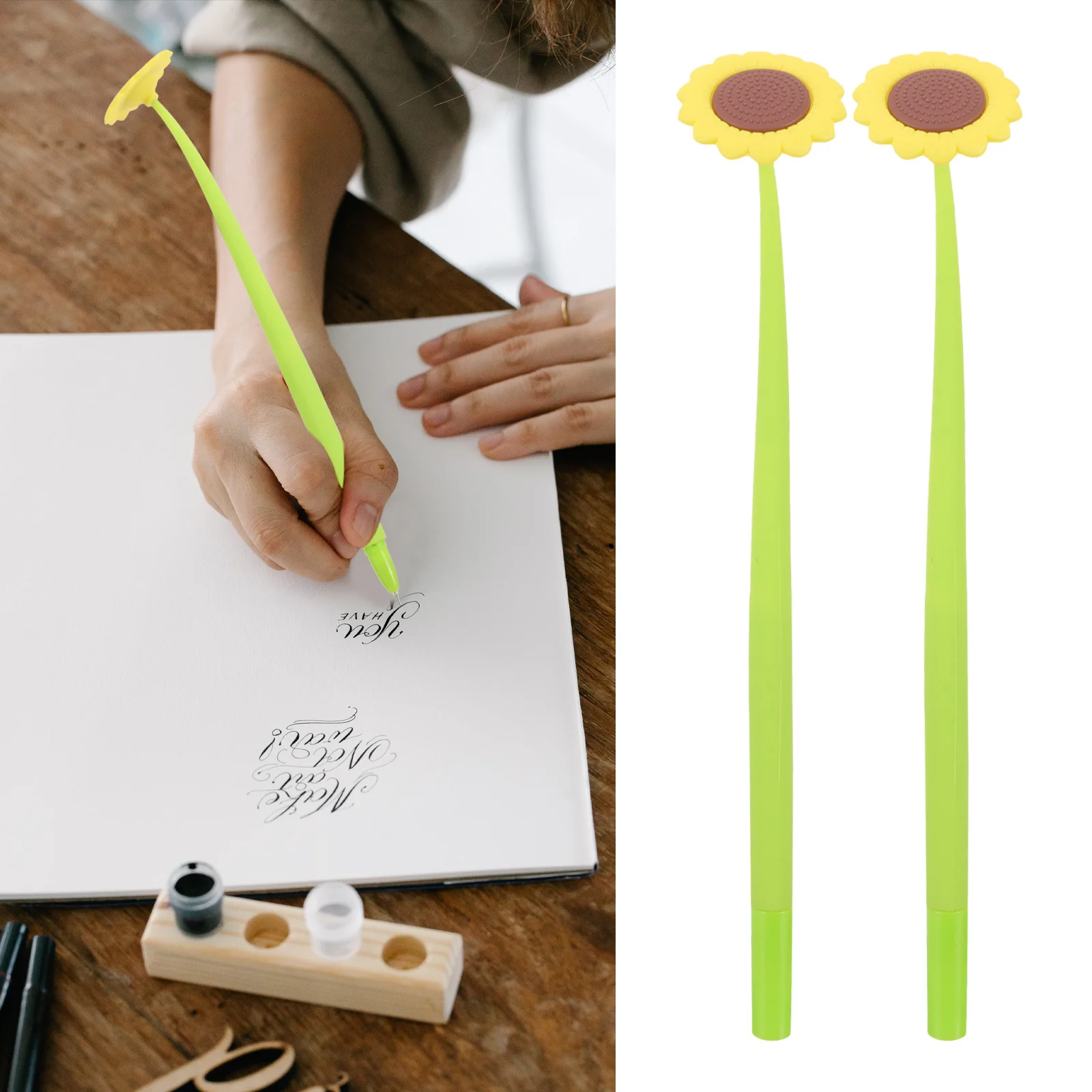 

5 шт. гелевые ручки в форме подсолнуха, очаровательный креативный дизайн, ручка для письма, школьные принадлежности, канцелярские принадлежности для студентов, домашний офис