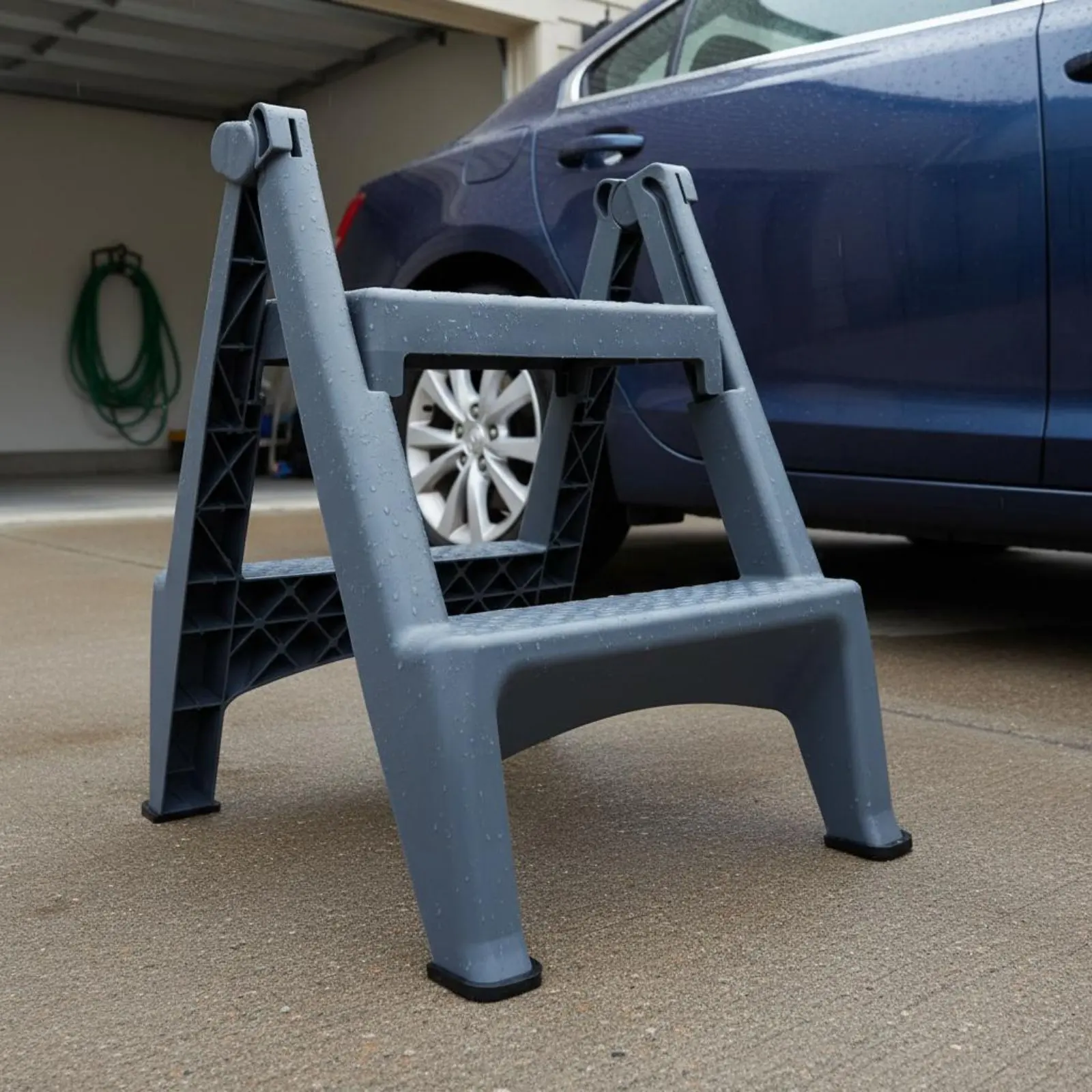 2-Step Folding Stool Foldable 2-Step Folding Ladder Thickened Non-Slip for Home, Garage