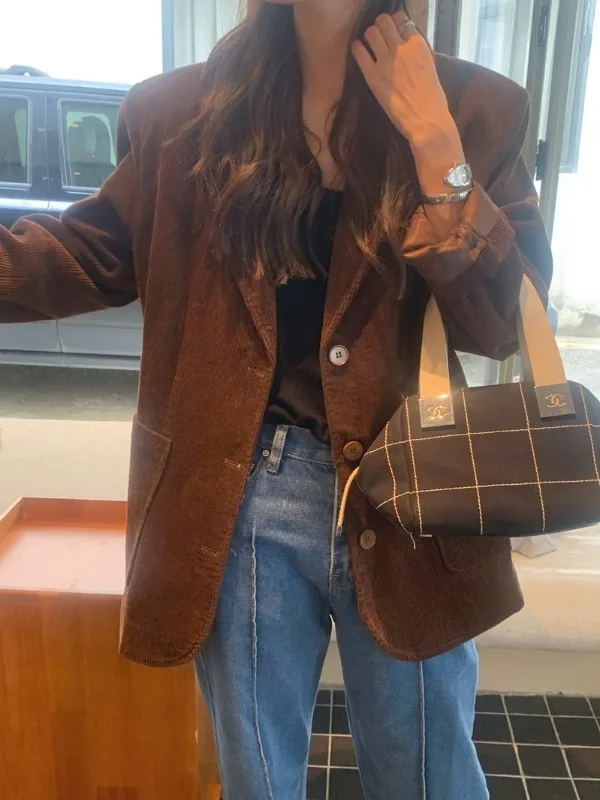 

Бархатный мужской костюм на одной пуговице в стиле ретро, повседневное свободное пальто, шикарный дэт с лацканами для осенней модной верхней одежды