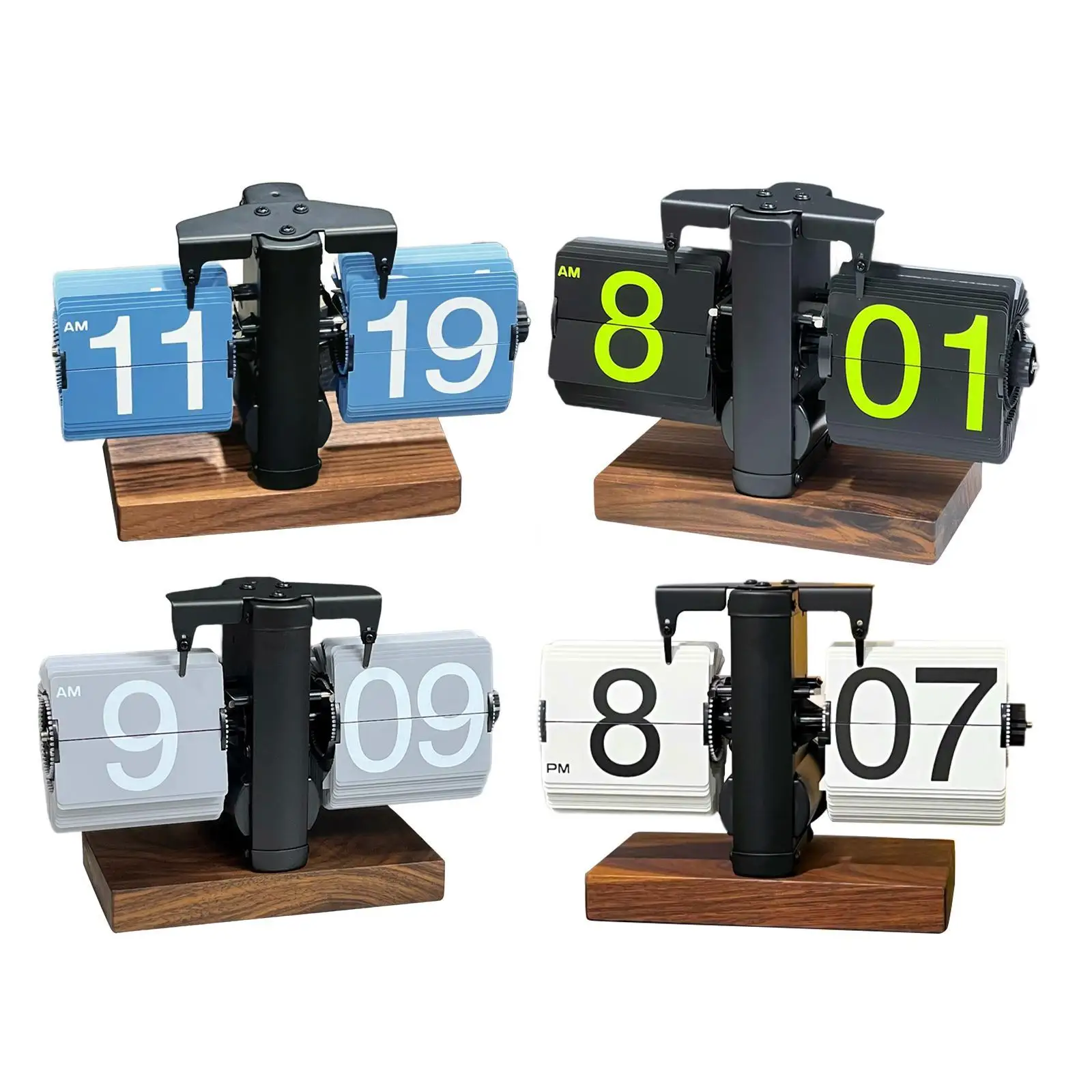 Auto Flip Clock,Flip Desk Clock Mechanical Decoration,Office Flip Digital Clock Flip Down Clock for Adults Bedside Works Cafe