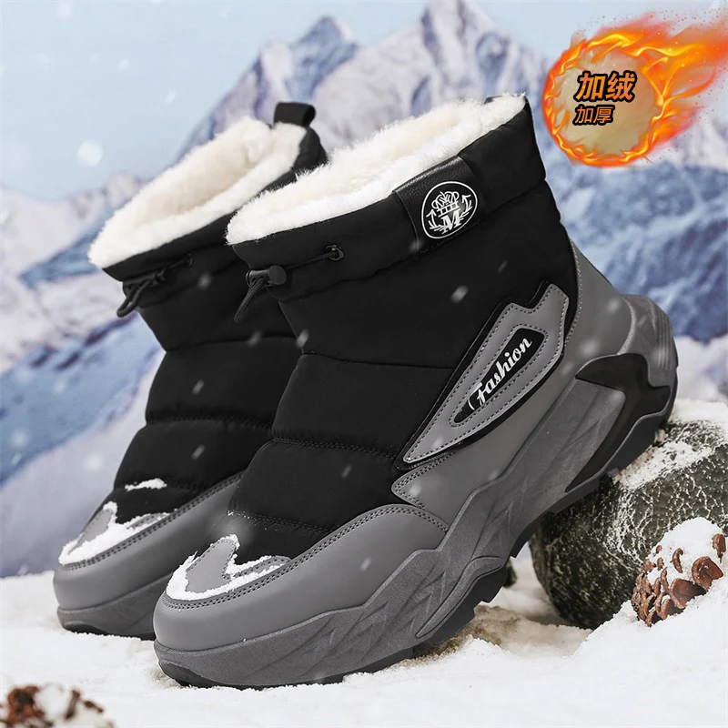 

Men’s 2025 Insulated Snow Boots, Faux Fur Lined & Anti-Skid, Perfect for Veterans Day & Skiing or Snowboarding