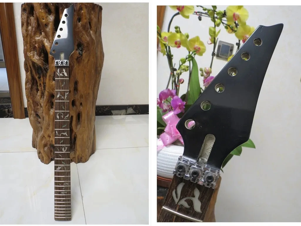 

The best quality 24 frets unfinished DIY Rosewood fingerboard electric guitar head neck