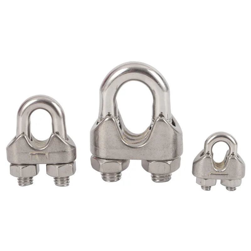 Stainless Steel 304/316 Wire Rope Clip U-Shaped Cable Clamp M2 Steel Wire Rope Clamp