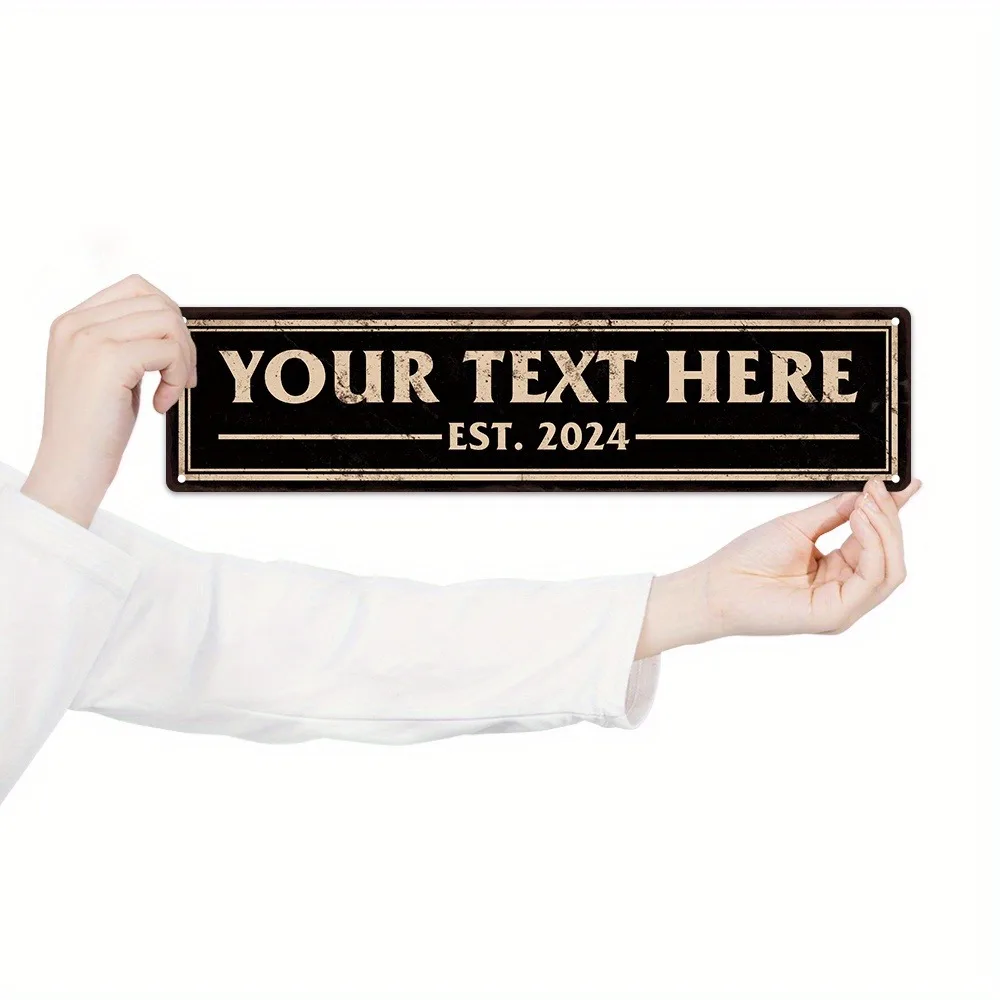 Customizable Putuo Metal Plaque 2D Flat Decor Only Personalized Est 2024 Cafe Art
