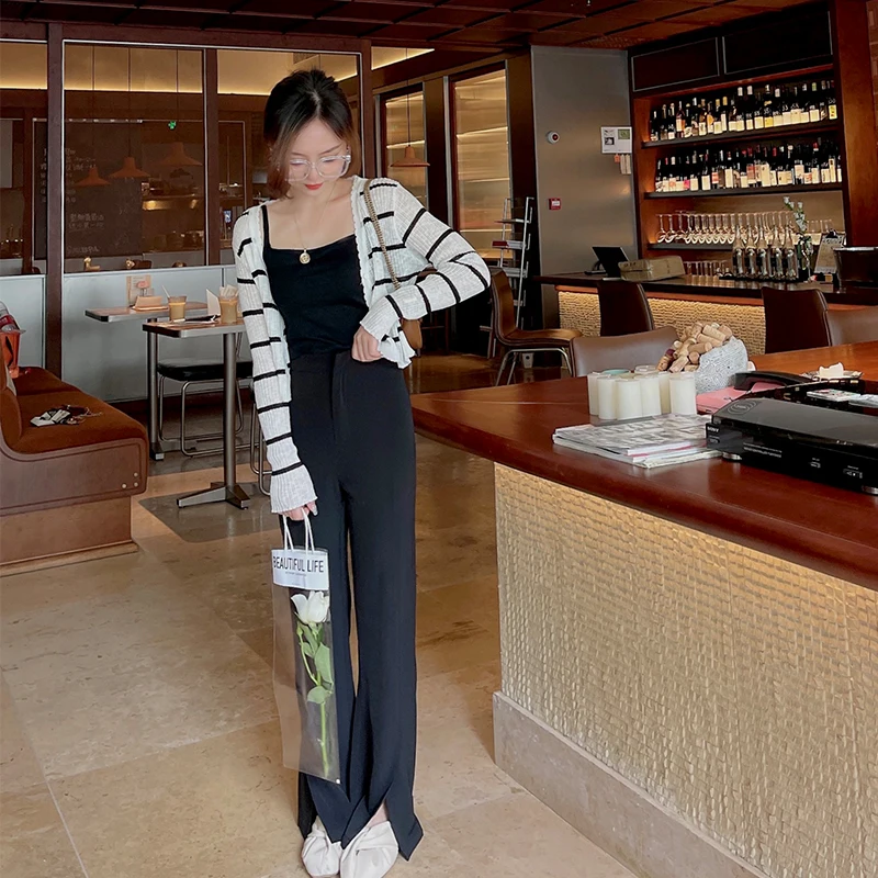 

High Waist Wide Leg Pants Commute Sle Summer Long Trousers Birage Casual Faion High Waist Floor-Length Pants