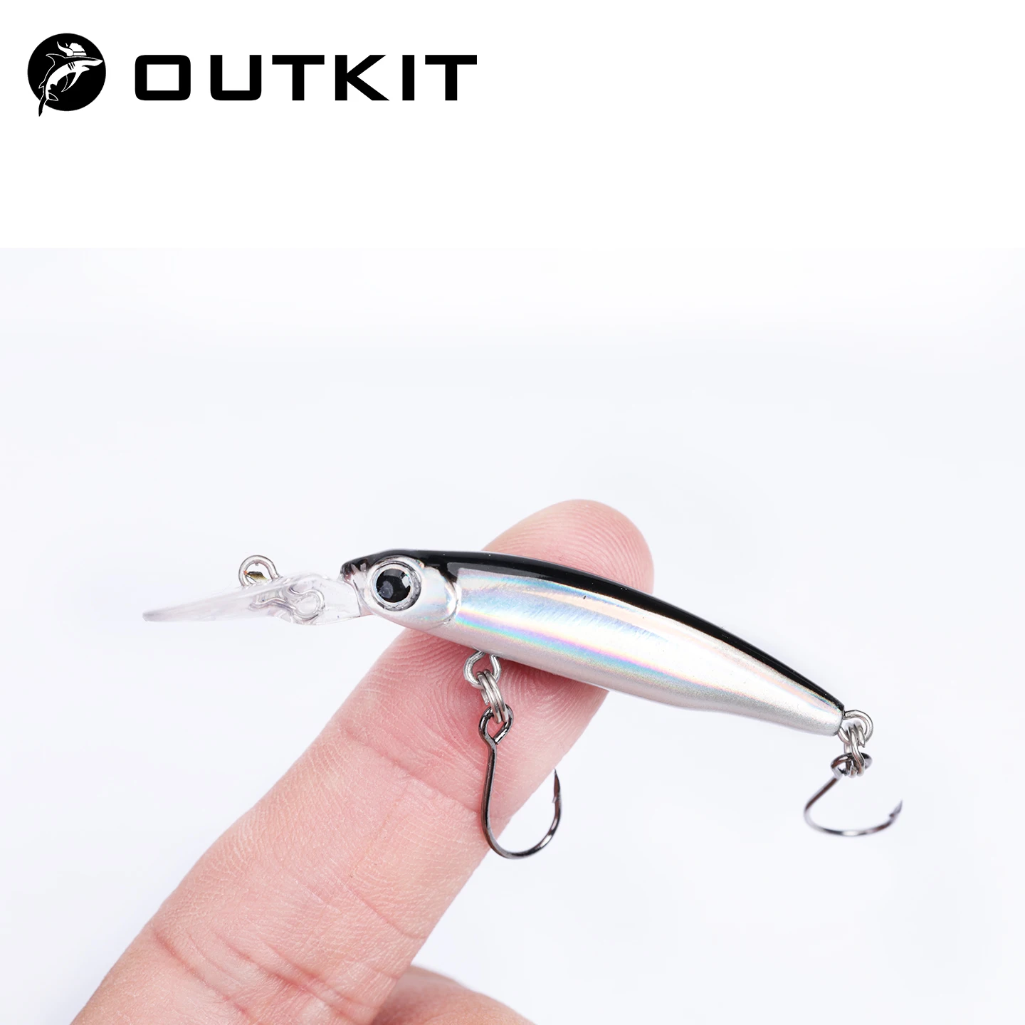 Outhit mini afundando minnow isca placa de língua longa 1.8g/40mm minnow isca de pesca com único gancho revestimento a laser iscas de truta