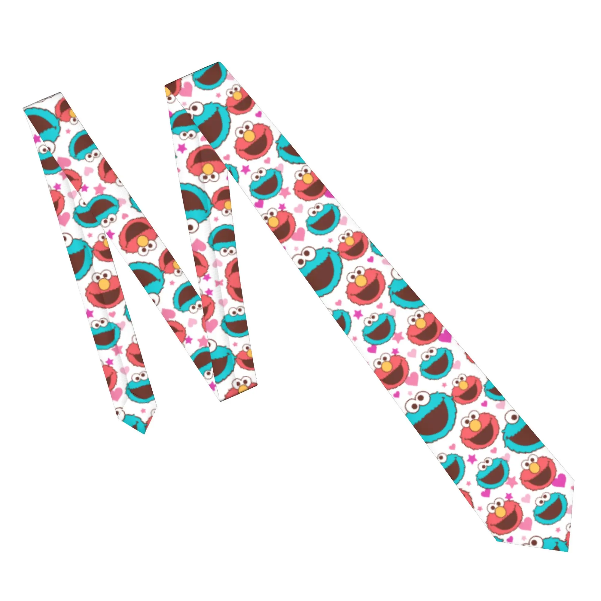 Elmo & Cookie Monster Peace & Love Sesames Streets Necktie 8 cm  Neck Tie Classic Suits Accessories Cravat Wedding Cosplay Props