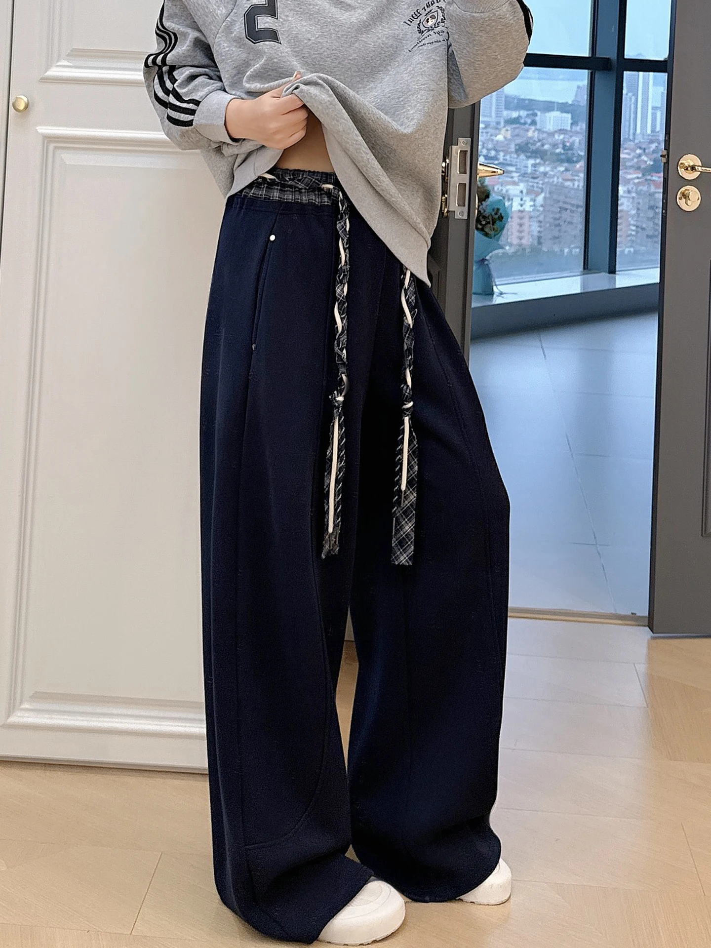 

Зимние утепленные широкие брюки больших размеров из флиса, свободные, в пол, для полных женщин, комфортные, в стиле кэжуал