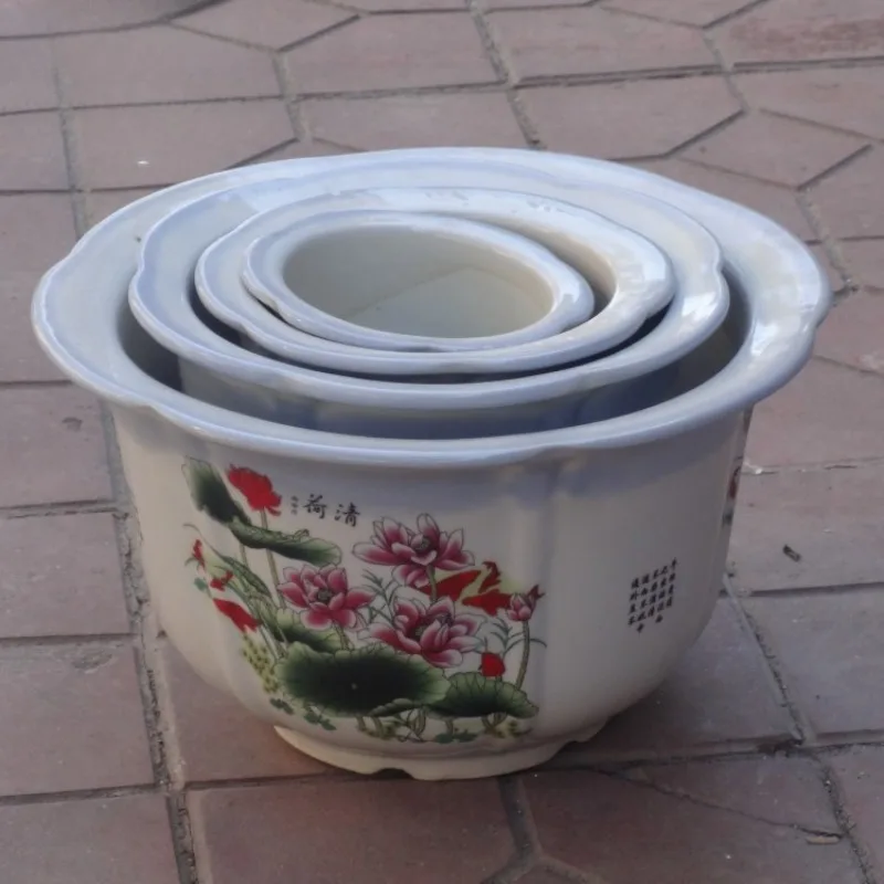 

Ceramic flower pot wholesale, flower pot succulent plant transplanting ceramic pot 4-piece set, home ceramic