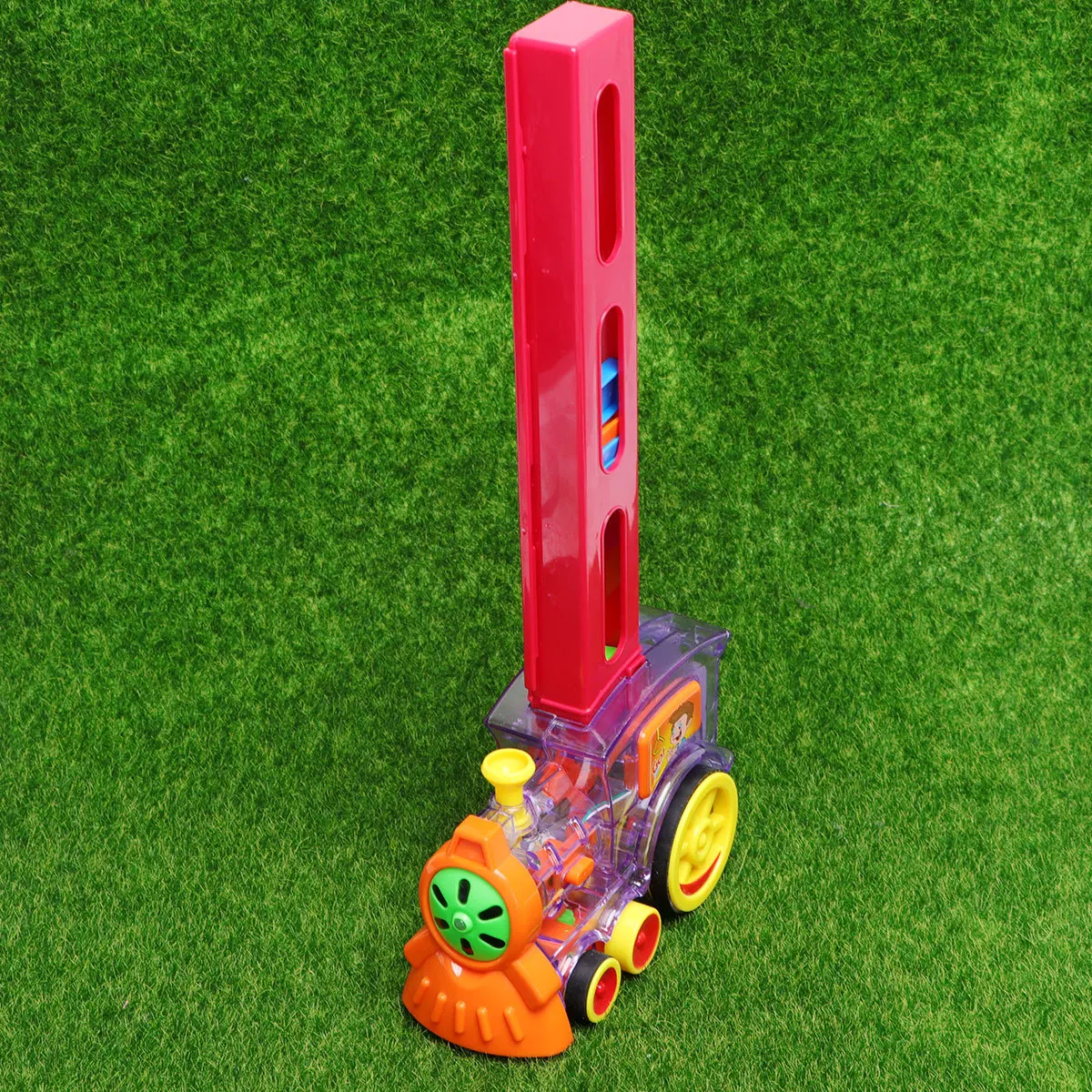 80 قطعة قطار الدومينو الكهربائي بناء خشبي للأطفال لعبة التوازن الشفاف مجموعة كتل الدومينو التعليمية بناء خشبي #1